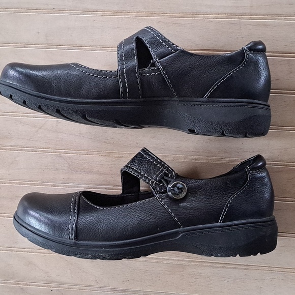 Clarks Collection Carleigh Leather Mary Jane Top Stitched Shoes Ultimate Comfort - Picture 6 of 10
